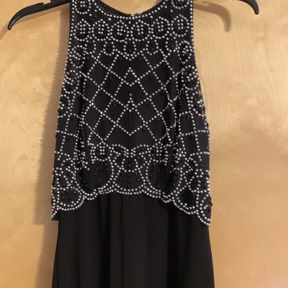 Black Beaded Halter Maxi Dress - Picture 8 of 12